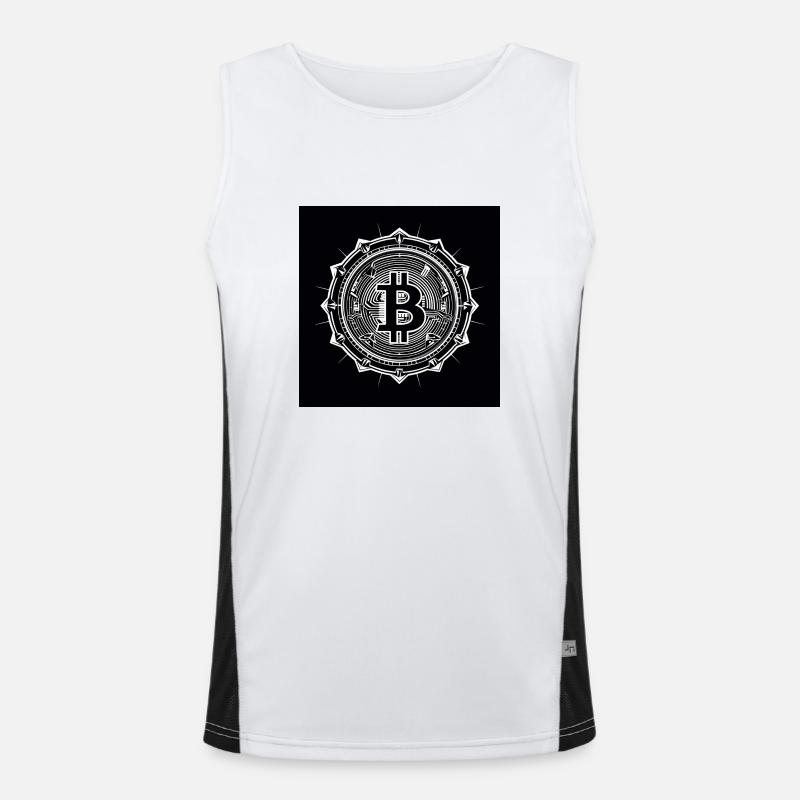 Logo bitcoin noir blanc moderne Débardeur respirant contrasté Homme 