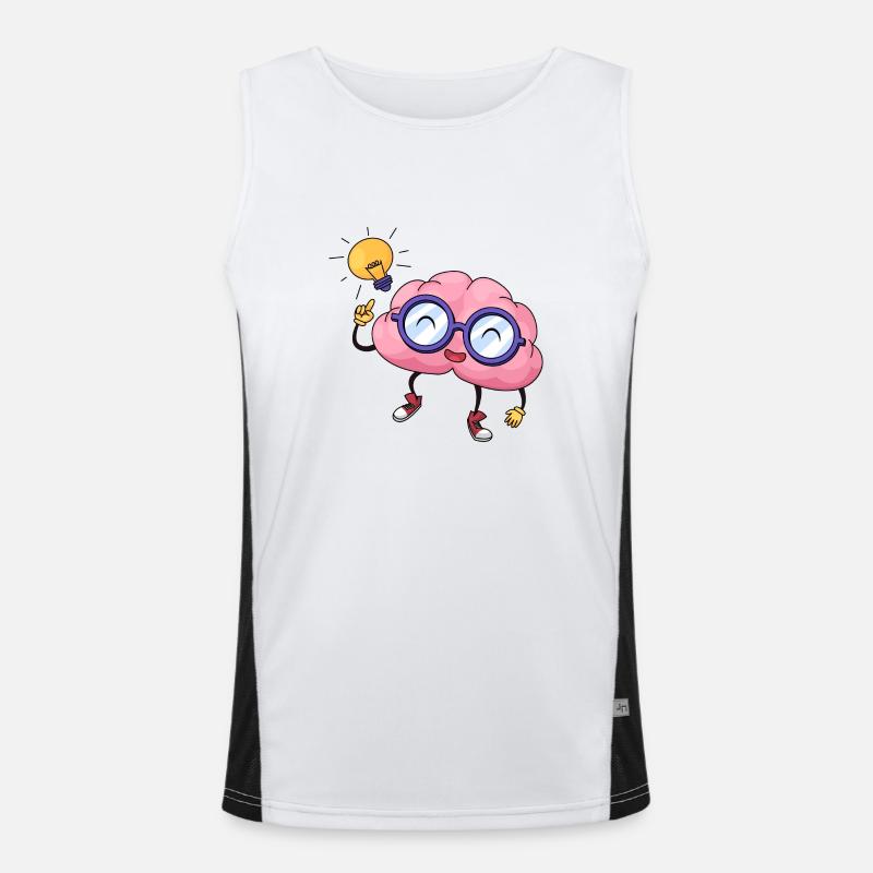 Brain Idea Comic Hand Drawn Men's Functional Contrast Tank Top 