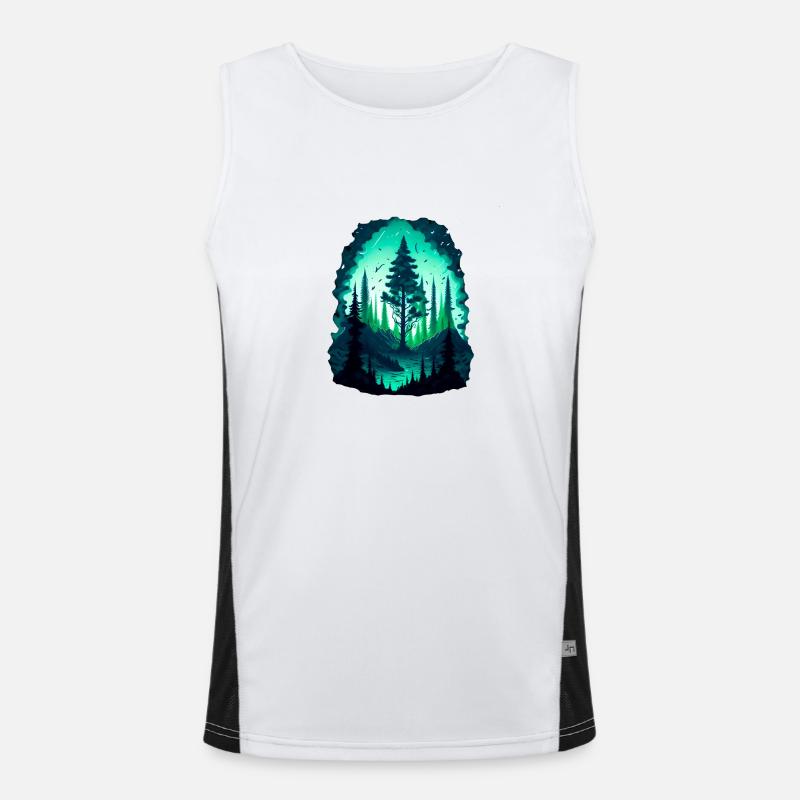 Magischer Wald Funktionelles Kontrast-Tank Top für Männer 