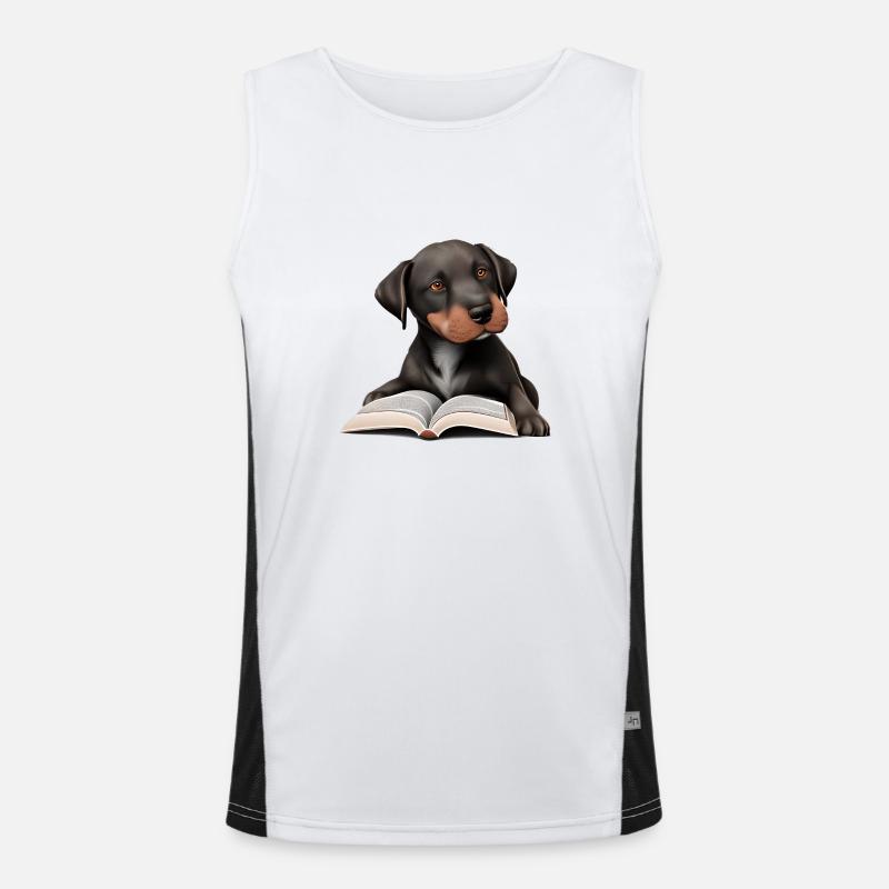 Labradorbesitzer Buch Labrador Retriever lesen Funktionelles Kontrast-Tank Top für Männer 