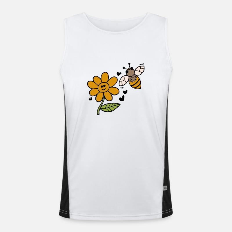 Bee And Flower Love Men's Functional Contrast Tank Top 