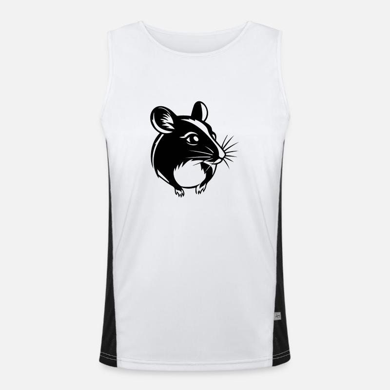 Rat, Mouse, Rodent, Rats - Men's Functional Contrast Tank Top  - white/black