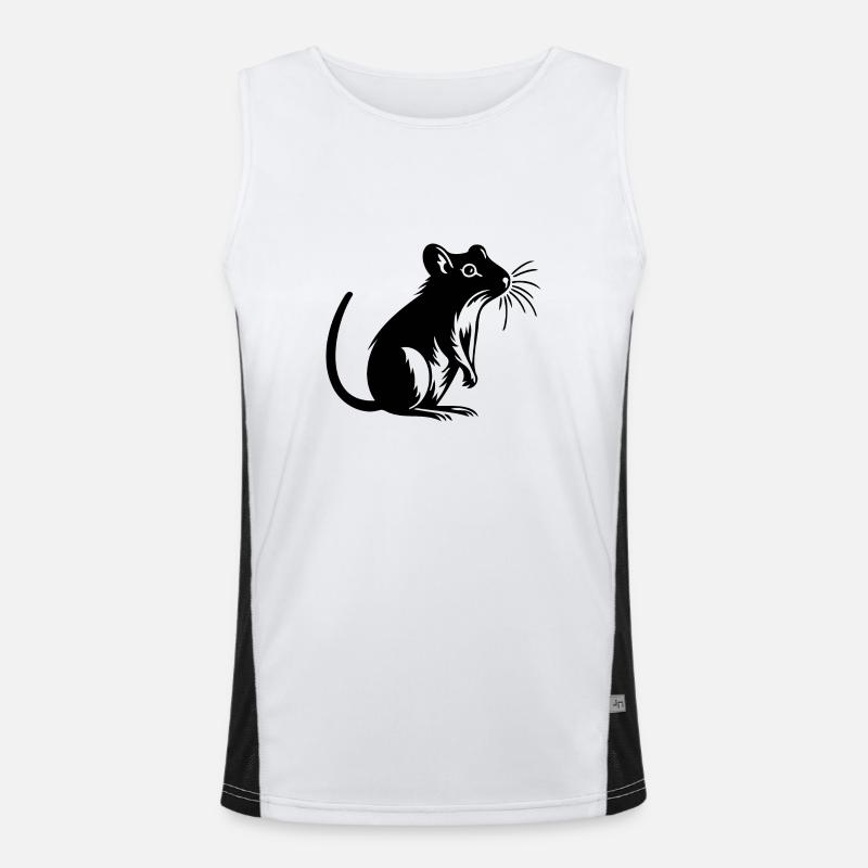 Rat, Mouse, Rodent, Rats - Men's Functional Contrast Tank Top - white/black