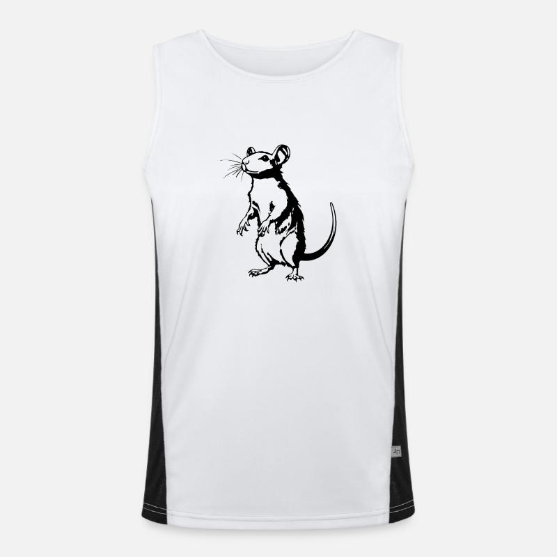 Rat Mouse Rodent Rats - Men's Functional Contrast Tank Top  - white/black