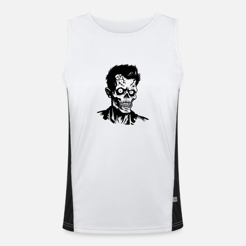 Zombie Undead Halloween Horror Men's Functional Contrast Tank Top 
