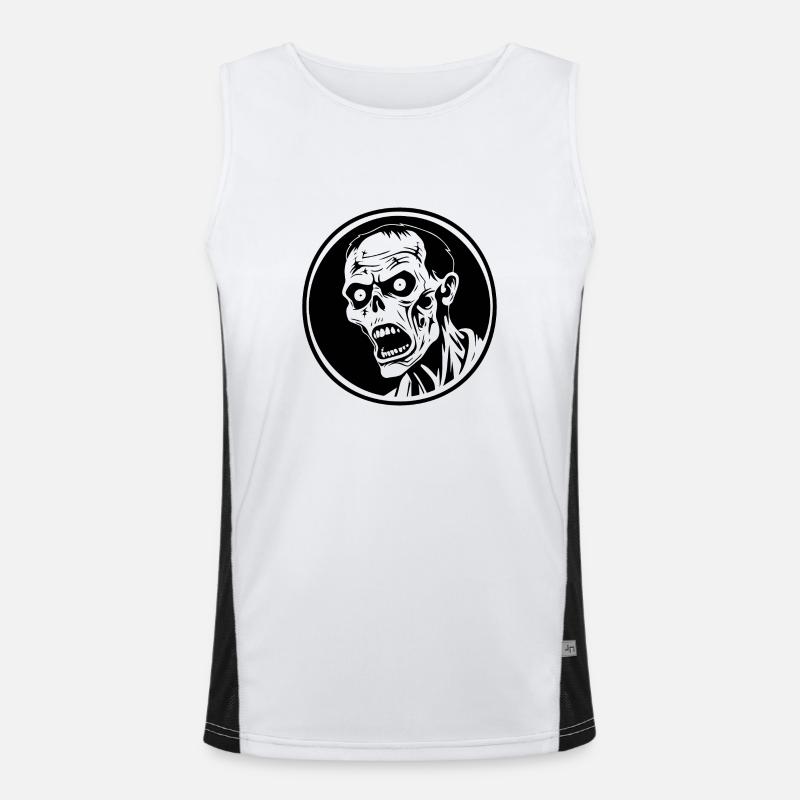 Zombie Undead Halloween Horror Men's Functional Contrast Tank Top 