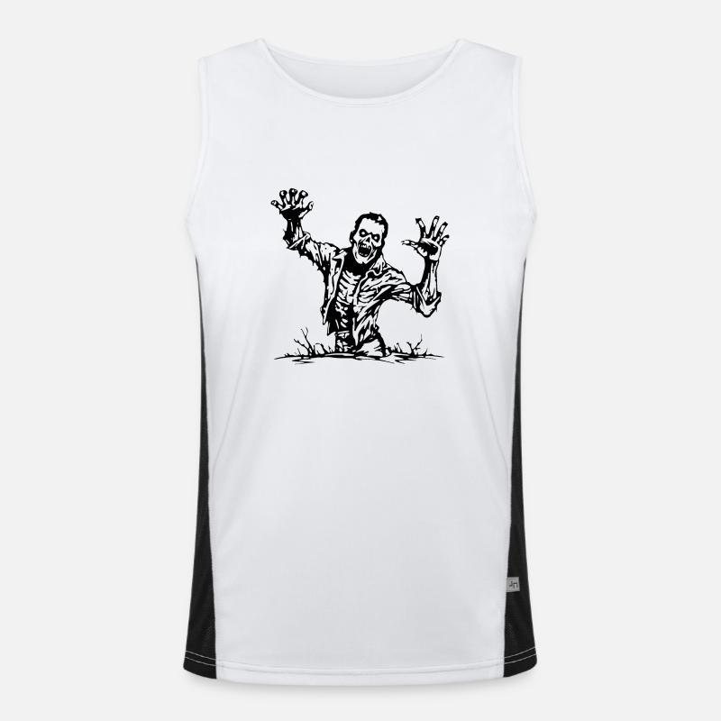 Zombie Undead Halloween Horror Men's Functional Contrast Tank Top 