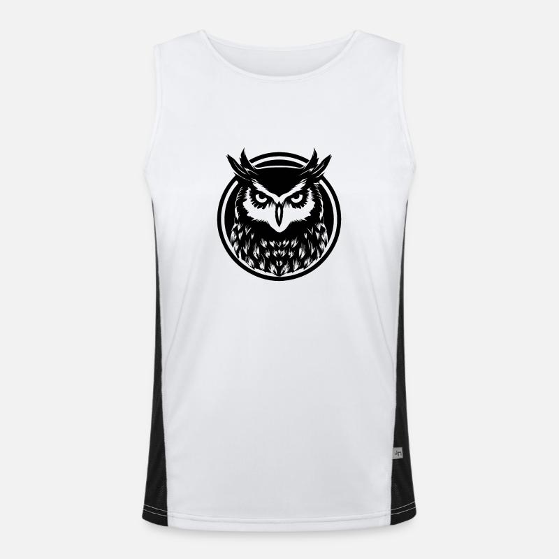 Eule Eulen Vogel Vögel Funktionelles Kontrast-Tank Top für Männer 