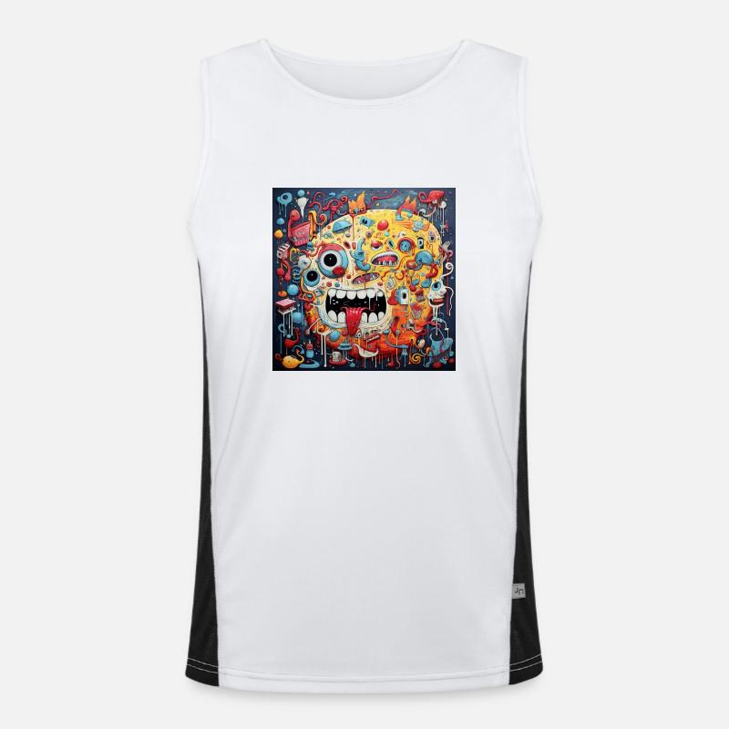 Monster Doodle 2 Funktionelles Kontrast-Tank Top für Männer 