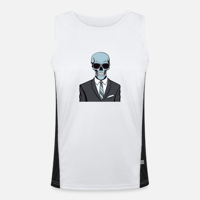 Sharp Dressed Skeleton Men's Functional Contrast Tank Top 