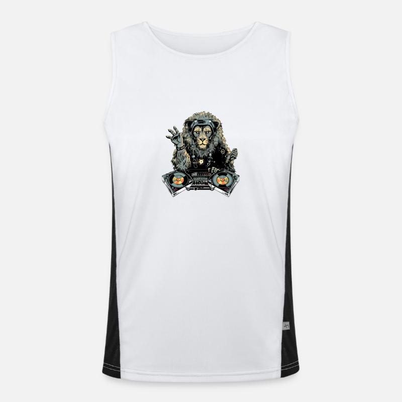 Dilo der Löwe Deejay Funktionelles Kontrast-Tank Top für Männer 