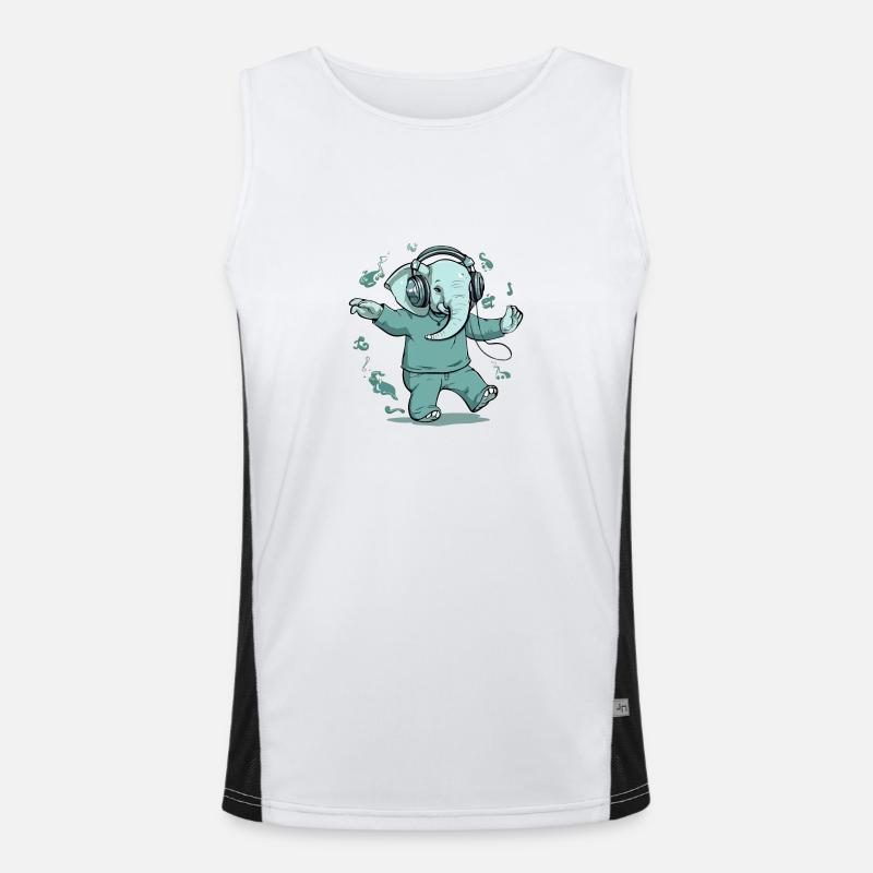 Bambo der tanzende Elefant Funktionelles Kontrast-Tank Top für Männer 