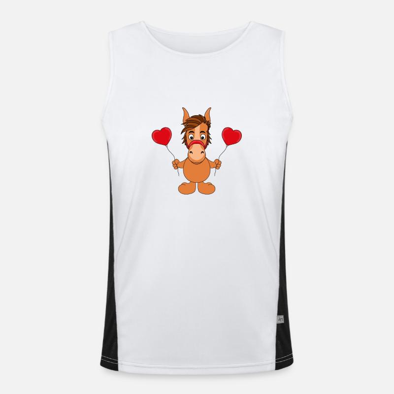 LUFTBALLONS - HERZCHEN - LIEBE - PFERD - PONY Funktionelles Kontrast-Tank Top für Männer 