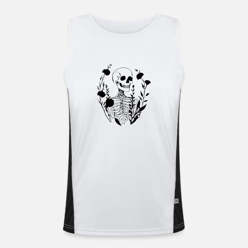 Skeleton Costume Bones Halloween Horror Men's Functional Contrast Tank Top 