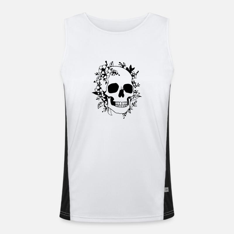 Skeleton Costume Bones Halloween Horror Men's Functional Contrast Tank Top 