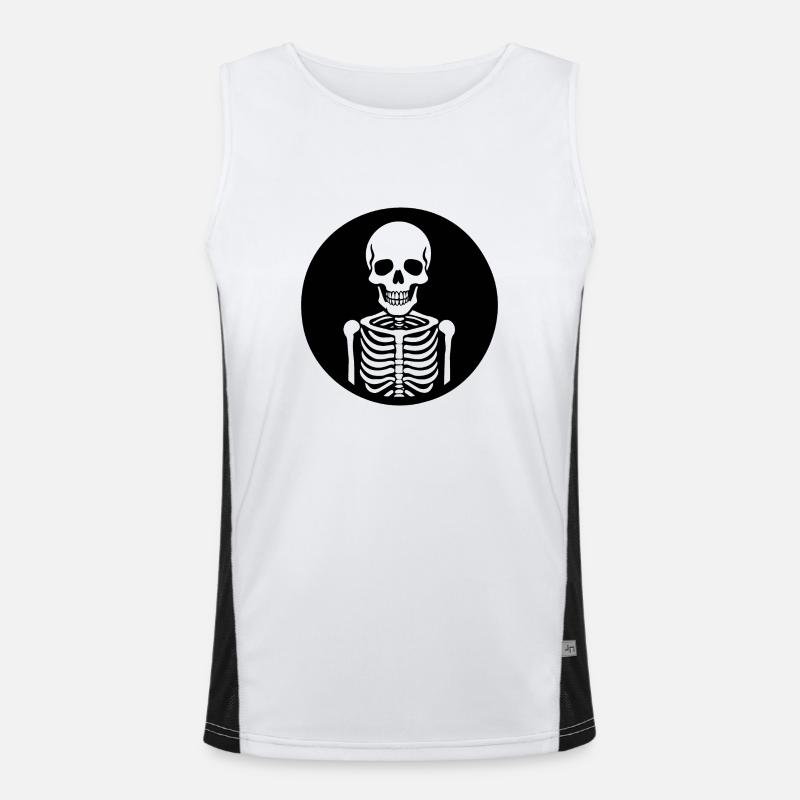 Skeleton Costume Bones Halloween Horror Men's Functional Contrast Tank Top 
