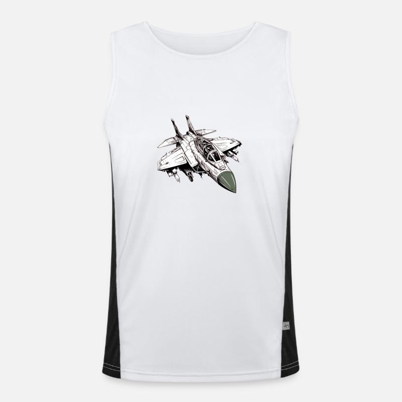 Silver arrow plane Men's Functional Contrast Tank Top 