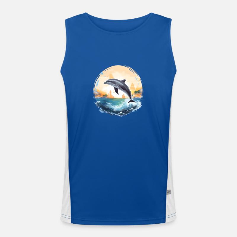 Delphin-Sprung Funktionelles Kontrast-Tank Top für Männer 