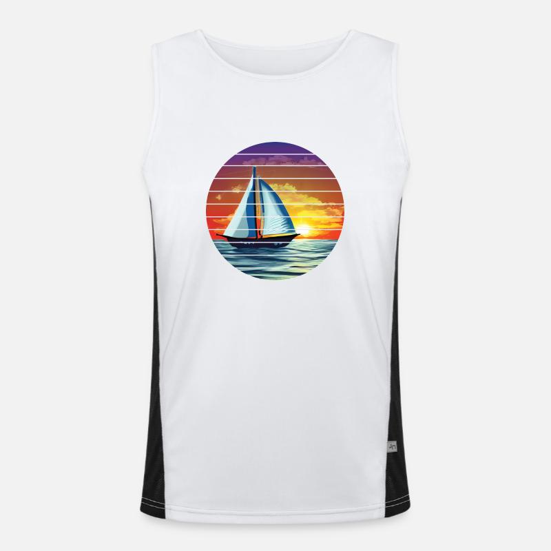 Sailing Sailboat Sailing Sailing Sailing Ship Men's Functional Contrast Tank Top 