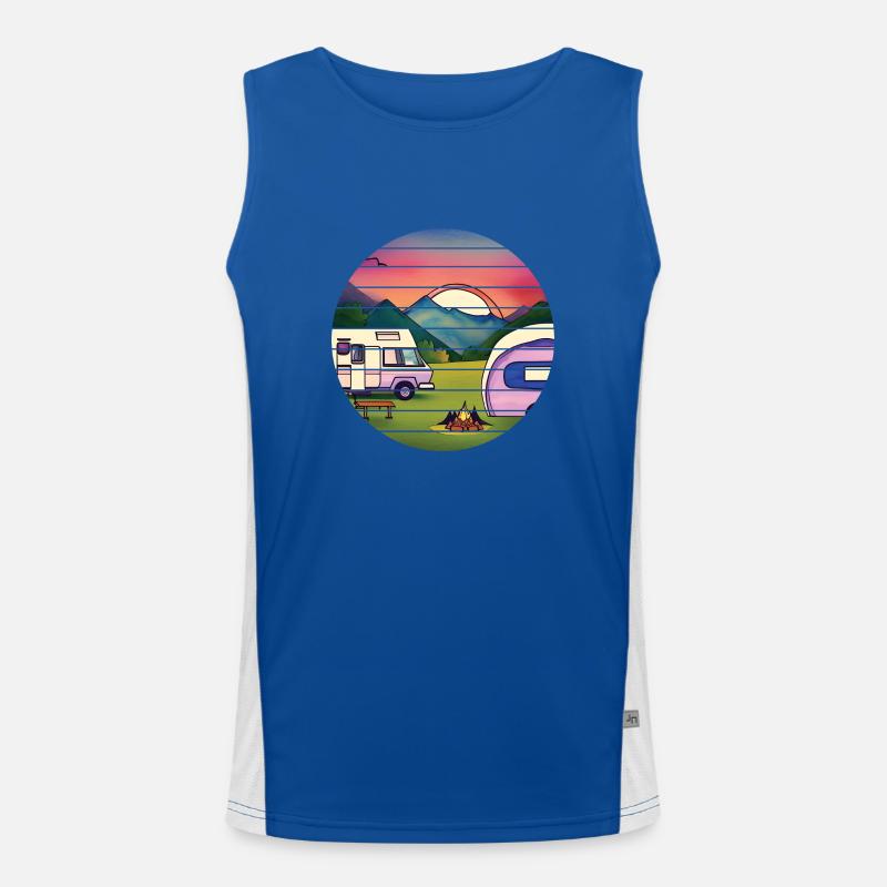 Wohnwagen Camp Wohnmobil Camping Geschenk Zelten Funktionelles Kontrast-Tank Top für Männer 