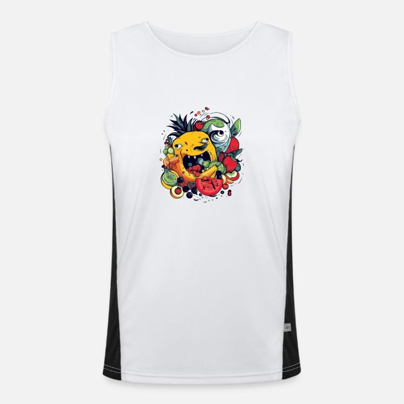 Fruit-devouring pineapple - Men's Functional Contrast Tank Top  - white/black