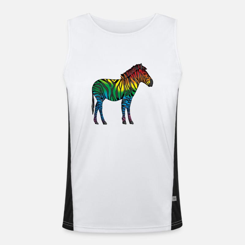 Zebra - Men's Functional Contrast Tank Top  - white/black