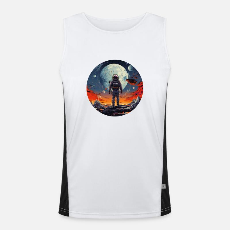 Conception cool d’astronaute nerd lors de la sortie dans l’espace Débardeur respirant contrasté Homme 