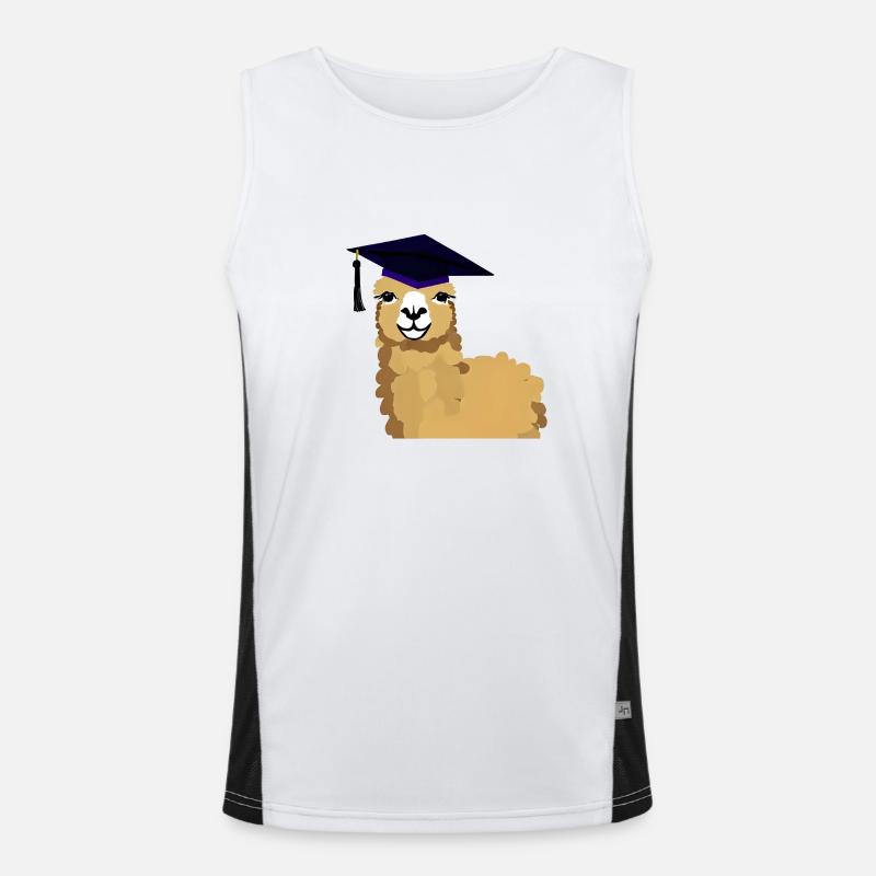 Bachelor Absolvent Schulabschluss Alpaka Studium Funktionelles Kontrast-Tank Top für Männer 