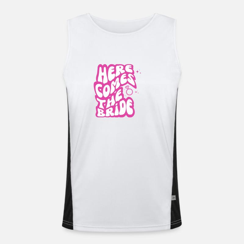 Here comes the bride-la mariée Men's Functional Contrast Tank Top 