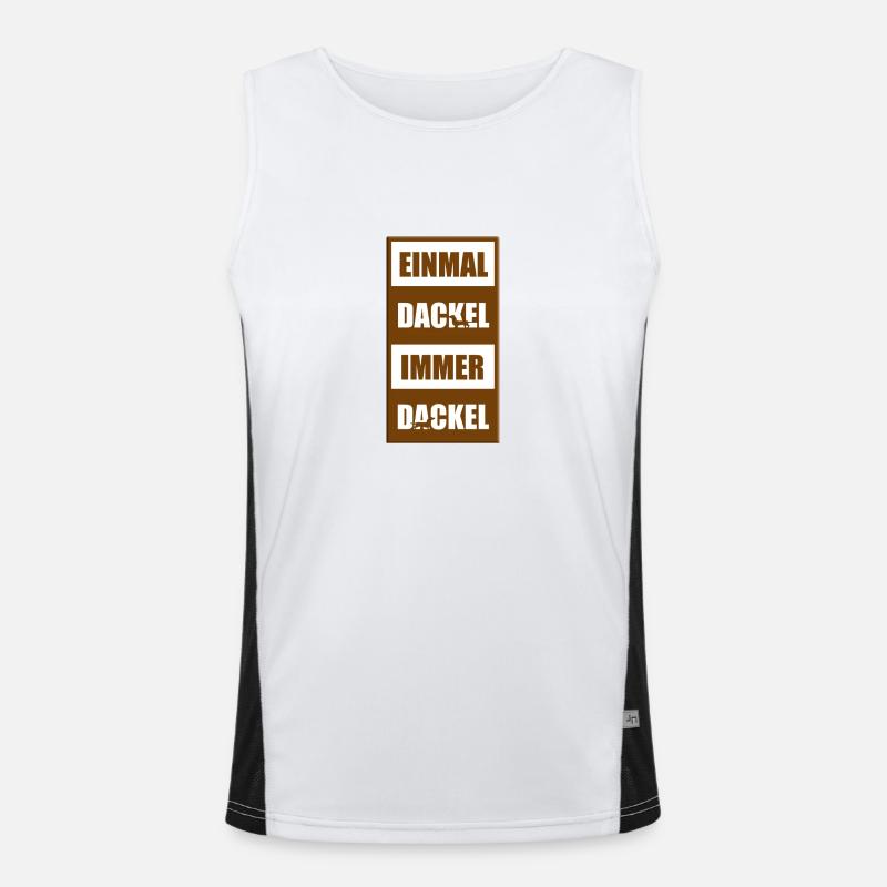 DACKEL - TECKEL - DACHSHUND - HUND Funktionelles Kontrast-Tank Top für Männer 