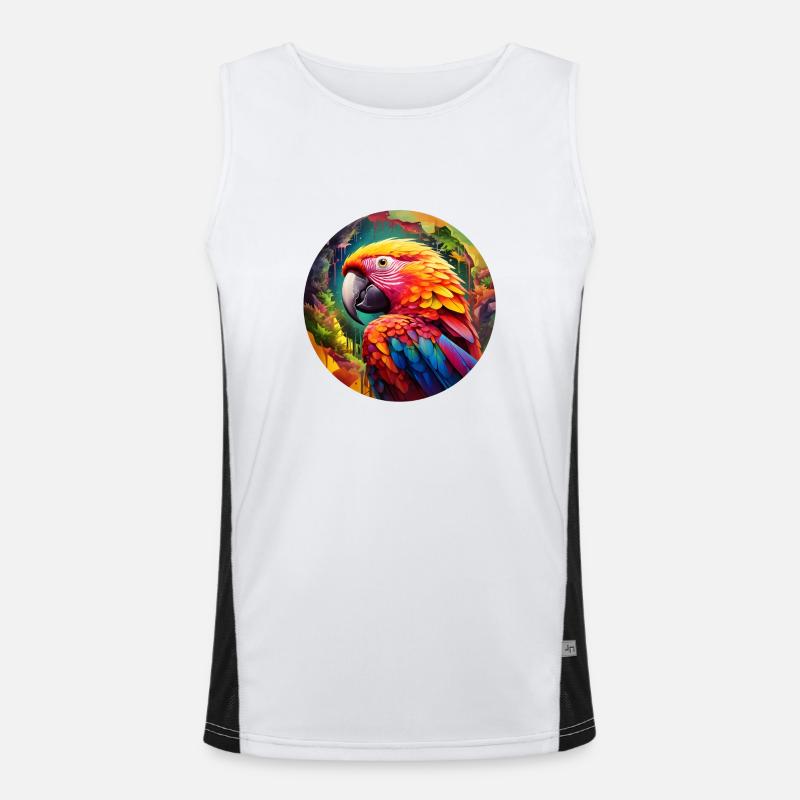Regenbogen-Papagei Funktionelles Kontrast-Tank Top für Männer 