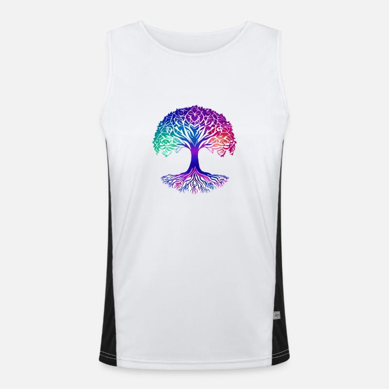 Lebensbaum Meditation Yoga Baum des Lebens Funktionelles Kontrast-Tank Top für Männer 