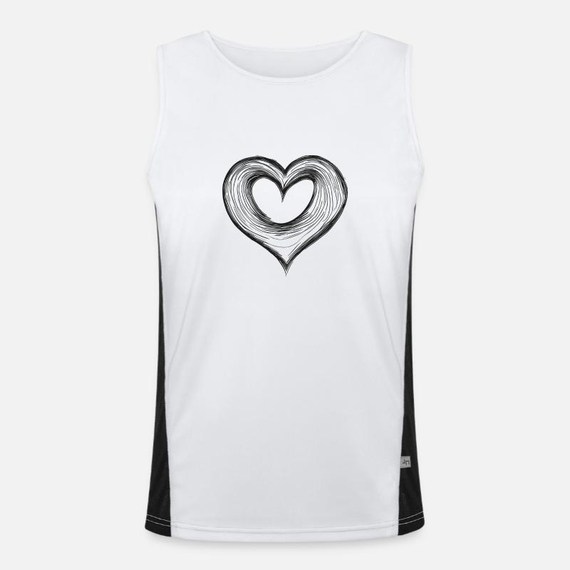 Schwarzes Herz Funktionelles Kontrast-Tank Top für Männer 