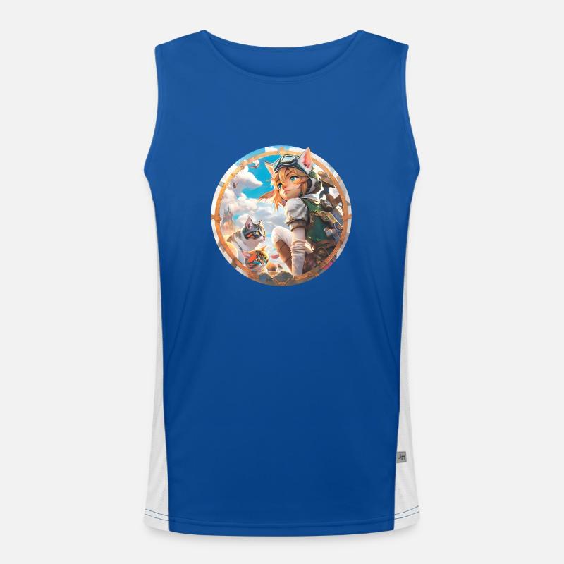 Anime Cat Boy Funktionelles Kontrast-Tank Top für Männer 