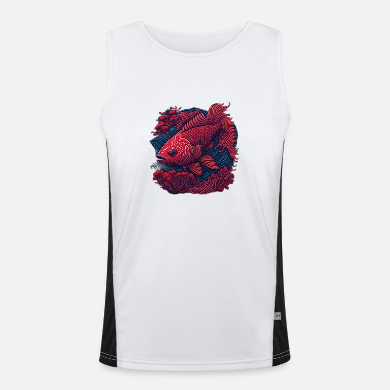 beautiful fish Men's Functional Contrast Tank Top 