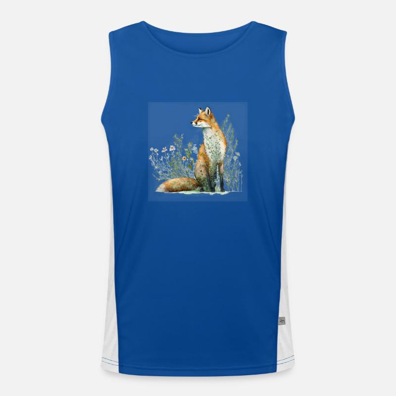 Fuchs in der Wiese Funktionelles Kontrast-Tank Top für Männer 