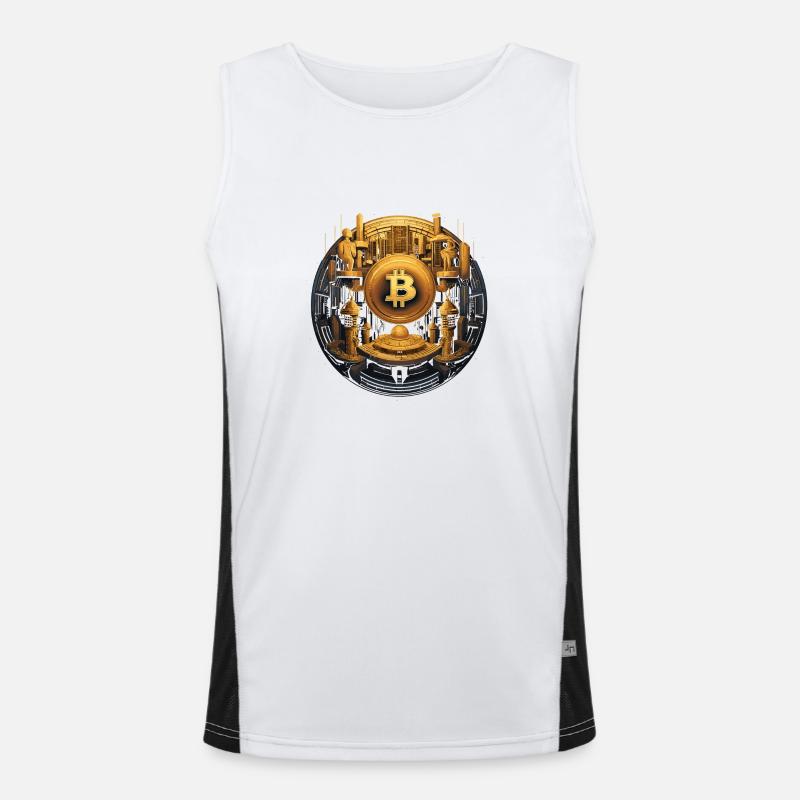 Bitcoin Funktionelles Kontrast-Tank Top für Männer 