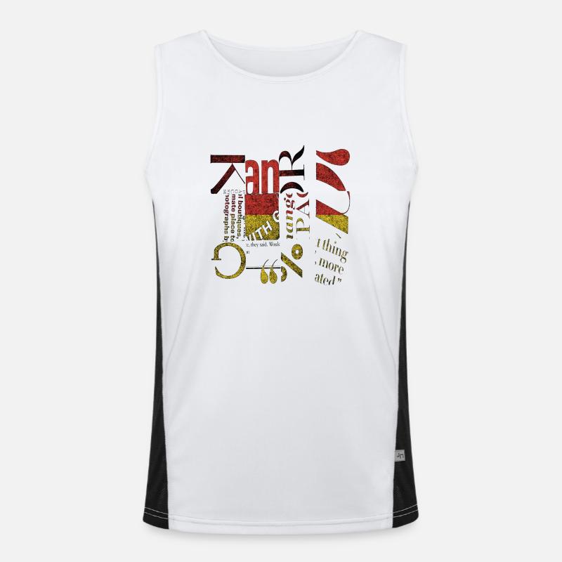 Newspaper Clips Scrapbook Magazines Alphabet Code Men's Functional Contrast Tank Top 