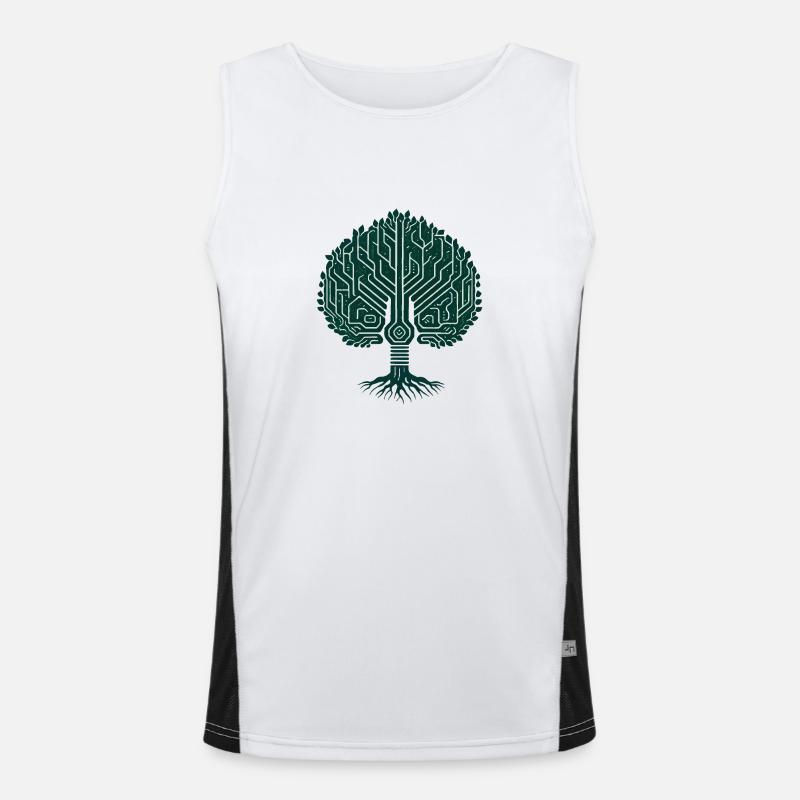 Wikingerbaum des Lebens Funktionelles Kontrast-Tank Top für Männer 