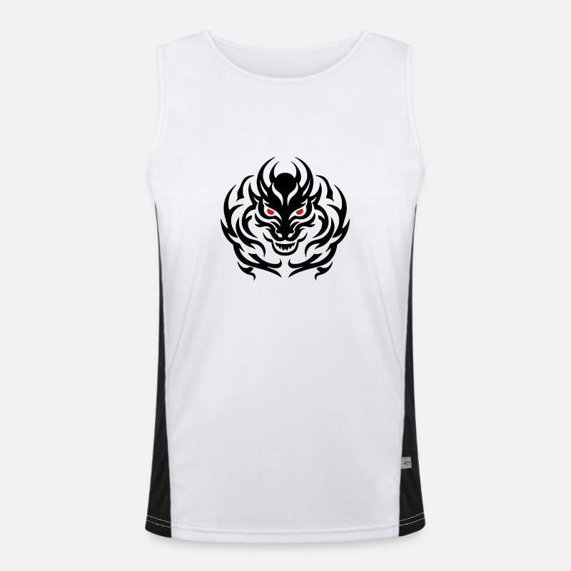 Drachenkopf Funktionelles Kontrast-Tank Top für Männer 