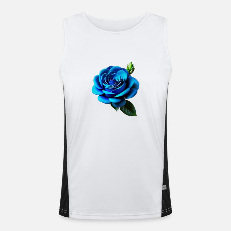 Blaue Rose Funktionelles Kontrast-Tank Top für Männer 