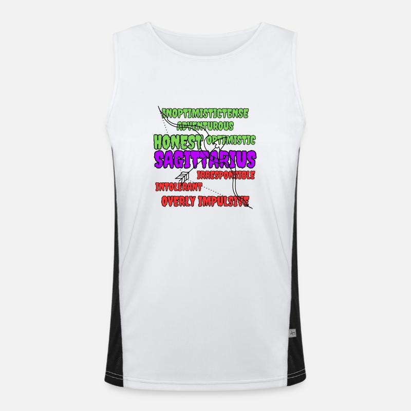 Sagittarius - Men's Functional Contrast Tank Top  - white/black