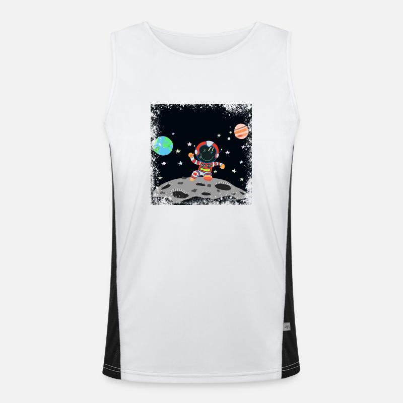 astronaute rouge blanc grunge Débardeur respirant contrasté Homme 