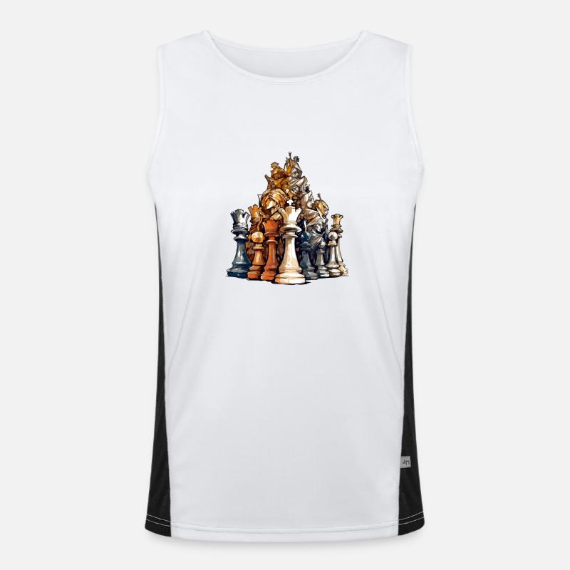 Schachfiguren Nr. 3 Funktionelles Kontrast-Tank Top für Männer 