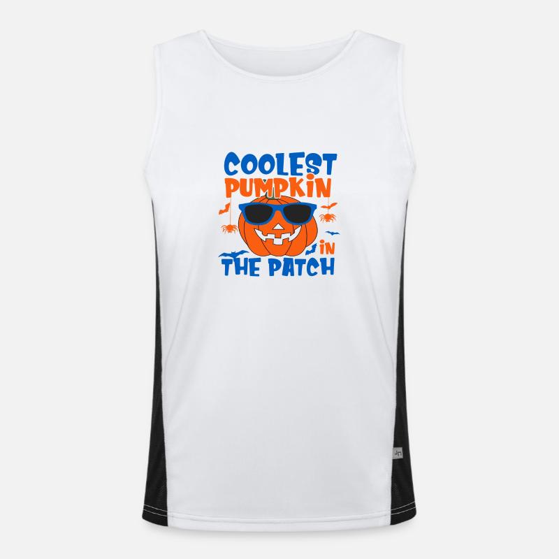 Coolest Pumpkin in the Patch - Men's Functional Contrast Tank Top  - white/black