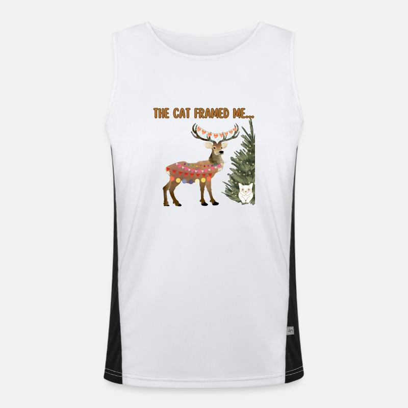 Die Katze hat mich eingerahmt... Funktionelles Kontrast-Tank Top für Männer