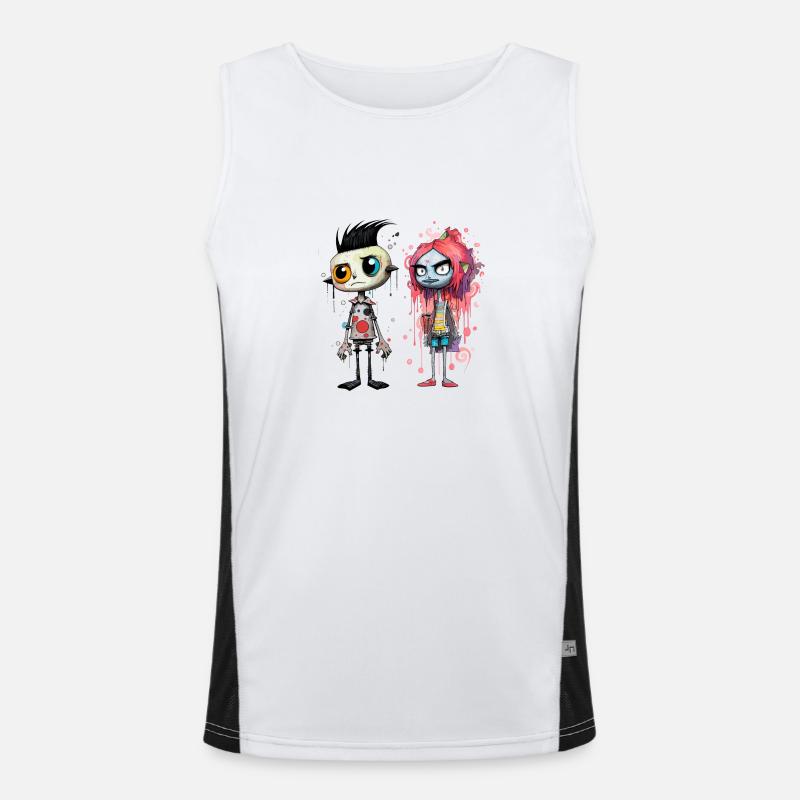 das schräge Pärchen Funktionelles Kontrast-Tank Top für Männer 