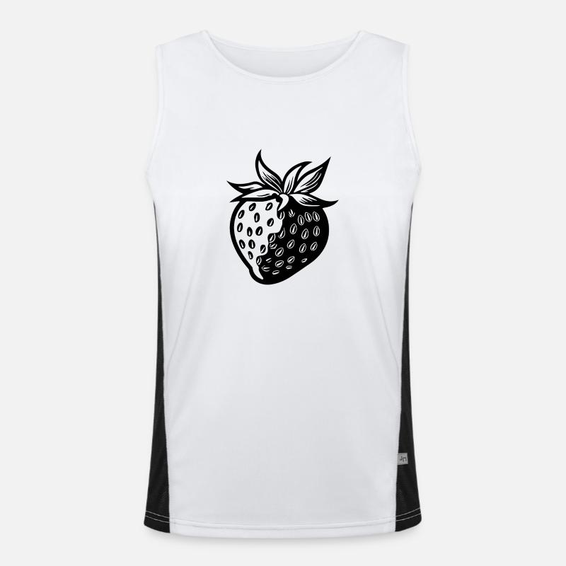Erdbeere Obst Frucht Funktionelles Kontrast-Tank Top für Männer 