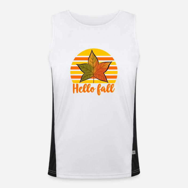 Herbst Hello Fall Funktionelles Kontrast-Tank Top für Männer 
