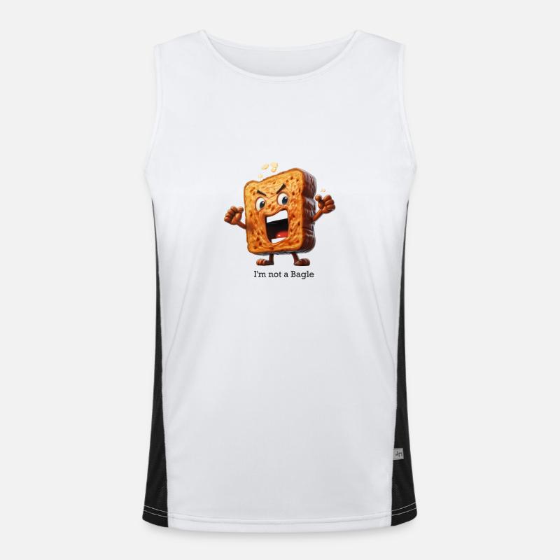 i m not a Bagle Funktionelles Kontrast-Tank Top für Männer 